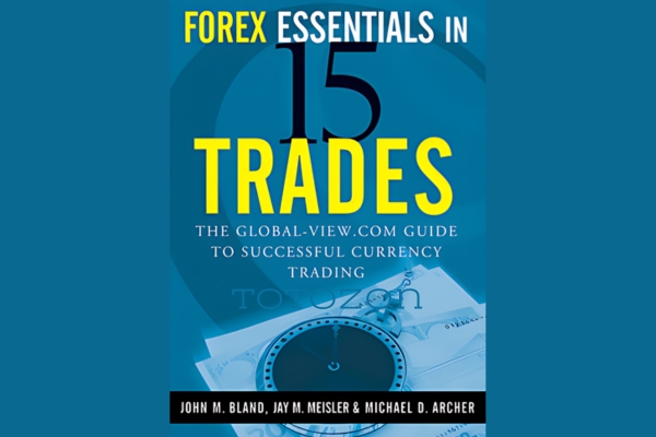 A trader analyzing Forex charts and implementing the 15 essential trades, highlighting key strategies from John Bland’s book.