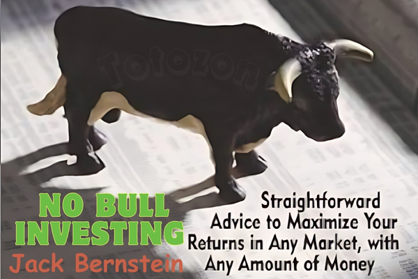 Jack Bernstein’s No Bull Investing book cover next to a graph showing investment growth.
